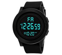 Reloj deportivo digital electrónico para hombre con pantalla LED y fecha, para exteriores, reloj deportivo grande, negro, One Size