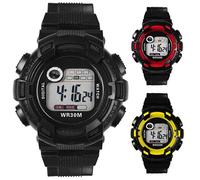 Reloj deportivo digital impermeable para hombre (amarillo) con alarma y cronómetro multifuncionales.