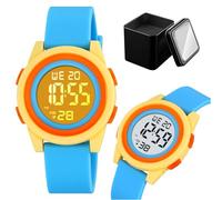 Reloj Deportivo Digital Juvenil, Sumergible 50M con Cronómetro, Alarma, Calendario, Luz EL, Correa de Silicona Suave, Ideal para Escuela o Juego(Yellow)