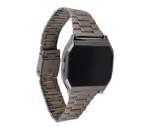 Reloj Deportivo Digital LED Correa de Acero Inoxidable Alarma Temporizador Luz Nocturna Reloj para Estudiantes Uso Diario 8086 (Black)