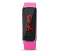 Reloj Deportivo Digital LED Correa de Silicona con Ahorro de Energía Pantalla Electrónica para Entusiastas de los Deportes Al Aire Libre (Pink)