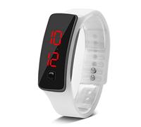 Reloj Deportivo Digital Multifuncional Impermeable, Podómetro con Contador de Calorías, Alarma, Luz, Unisex, Blanco