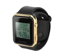 Reloj deportivo digital, reloj digital con calendario de alarma de tiempo de oración, multifunción, resistente al agua, acero inoxidable, reloj para exteriores, dorado