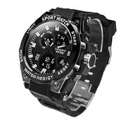 Reloj Deportivo Electrónico para Hombres con Luz Luminosa para Uso Nocturno Reloj Deportivo Digital de Cuarzo Elegante para Adolescentes Negro