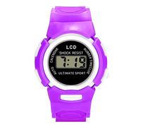 Reloj deportivo electrónico para niñas, analógico, LED, digital, para niñas, de 7 a 10 años, morado, talla única