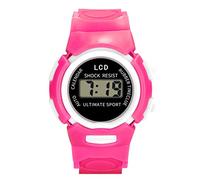 Reloj deportivo electrónico para niñas, analógico, LED, digital, para niños de 7 a 10 años, hot pink, talla única