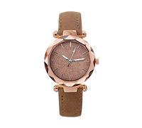 Reloj deportivo fino de cuarzo, esfera parpadeante, correa de piel, marrón, talla única