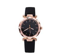 Reloj deportivo fino de cuarzo, esfera parpadeante, correa de piel, negro, talla única