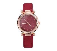 Reloj deportivo fino de cuarzo, esfera parpadeante, correa de piel, rosso, talla única