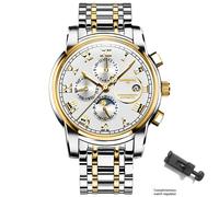 [] Reloj Deportivo Multifuncional para Hombres, Reloj Mecánico Automático Impermeable con Correa Superior, Regalo para Fiestas