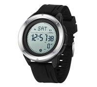 Reloj deportivo para hombre, pulsera de silicona, reloj de senderismo, con metrónomo, brújula cronómetro, podómetro, reloj digital digital, impermeable, 5 ATM, esfera buena legibilidad en la noche,