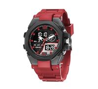 Reloj deportivo para hombre, resistente al agua, militar, con alarma, cronómetro, retroiluminación, 12H/24H, reloj de pulsera para entrenamiento, senderismo y correr, negro/ rojo