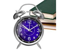 Reloj despertador analógico antiguo con doble campana con retroiluminación para dormitorio y mesita de noche y baño