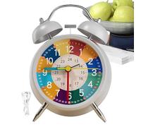 Reloj despertador analógico para niños,Reloj analógico para niños, Reloj despertador para niños con luz nocturna silencioso sin tictac, Juguete educativo temprano del reloj del sueño colorido para los