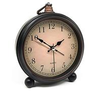 Reloj despertador analógico retro vintage, 4 pulgadas, súper silencioso, sin tictac, con luz nocturna, funciona con pilas, diseño simple, para sala de estar, dormitorio, mesita de noche, escritorio,