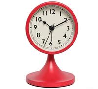 Reloj despertador clásico de metal para niños con funcionamiento silencioso, manecillas luminosas para una fácil lectura por la noche (rojo)