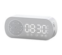 Reloj despertador con altavoz Bluetooth multifuncional, doble alarma para dormitorio para personas con sueño profundo con batería recargable,