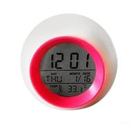 Reloj despertador con luz nocturna de 7 colores para niños con pantalla LED para rutinas diarias (rojo)