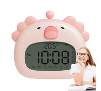 Reloj despertador con luz nocturna, lámpara de dormitorio con alarma, luz nocturna de ajolote con 6 brillos para dormitorio, lugar de trabajo, viajes, guardería