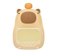 Reloj despertador con luz nocturna LED para niños, lámpara de escritorio en forma de capibara con brillo ajustable y sonidos suaves de despertador, batería recargable de 1500 mAh