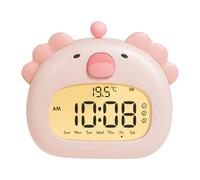 Reloj despertador con luz nocturna para niños, lámpara de silicona recargable, hora de reloj, lámpara de mesa de animales lindos, luz nocturna con alarma, Axolotl recargable