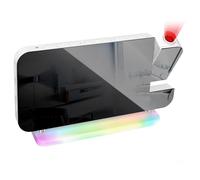 Reloj despertador con proyección con pantalla LED, reloj de espejo LED de 7,4 pulgadas con proyector giratorio de 180°, pantalla de espejo, pantalla digital, 7 colores para dormitorio, techo, pared