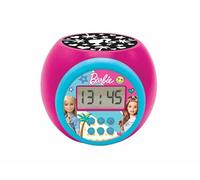 LEXIBOOK Reloj Despertador con proyector Barbie con función de repetición y Alarma, luz Nocturna con Temporizador, Pantalla LCD, batería, RL977BBLXB