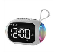 Reloj despertador con radio FM y altavoces Bluetooth, luz colorida y subwoofer, B