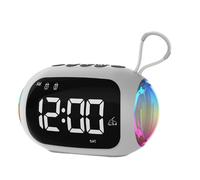 Reloj despertador con radio FM y altavoces Bluetooth, luz colorida y subwoofer, B