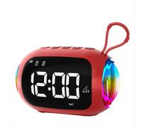 Reloj despertador con radio FM y altavoces Bluetooth, luz colorida y subwoofer, C