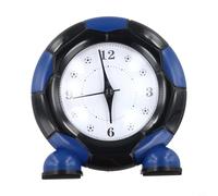 Reloj despertador con temática de fútbol para habitaciones de niños con movimiento de cuarzo silencioso y modos de alarma duales con melodías divertidas para un ambiente de sueño tranquilo (azul)