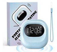 Reloj despertador con vibración, despertador ruidoso para dormir profundo, funciona con pilas, despertador inalámbrico bajo la almohada, volumen ajustable, doble alarma, repetición, 12/24, reloj