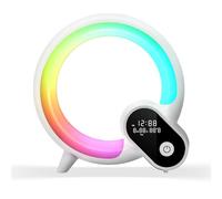Reloj despertador de amanecer, luz de despertador, máquina de sonido de luces inteligentes con simulación de amanecer, control de aplicación, altavoz Bluetooth, lámpara de ambiente de sueño musical