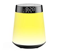 Reloj despertador de amanecer, luz solar, máquina de ruido blanco con 30 sonidos relajantes, 12 luces nocturnas regulables, lámpara de noche digital, altavoz Bluetooth, reloj despertador para niños