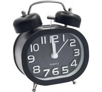 Reloj despertador de cuarzo silencioso retro, reloj despertador de ma?ana, reloj anal?gico de viaje para mesita de noche, reloj despertador de metal c