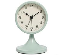 Reloj despertador de escritorio de metal vintage silencioso con manecillas luminosas y cara numerada audaz, construcción adecuada para dormir tranquilo y ajustes de estudio (verde)