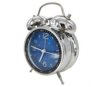 Reloj despertador de metal de doble campana diseñado para que nunca te pierdas un momento importante (azul)