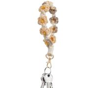 Reloj despertador de muñeca con flores, pulsera de llavero de muñeca de margarita - Boho Wristlet Keynchain Daisy Cheard Lonyard,Bolso de ganchillo hecho a mano Silla de flores para cumpleaños, d, Se