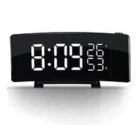 Reloj despertador de proyección con termómetro e higrómetro para exteriores, alarma dual, pantalla LED, estación de pronóstico meteorológica inalámbrica para dormitorios
