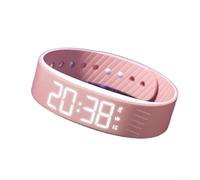 Reloj despertador de vibración silenciosa con cronómetro, contador de pasos, monitor de sueño e impermeable IP65 para hombres y mujeres (rosa)