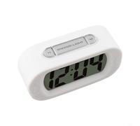 Reloj despertador digital compacto y portátil con características fáciles de usar y mañanas tranquilas (blanco)