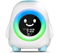 Reloj despertador digital con 5 luces de colores, 5 opciones de sonido, luz nocturna y pantalla de temperatura: regalo ideal para niños.