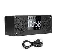 Reloj despertador digital con altavoz Bluetooth, carga inalámbrica para smartphones, ritmo claro y potente para tus canciones favoritas, acabado en
