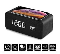 Reloj Despertador Digital Con Base Cargador Inalámbrico Para iPhone Samsung