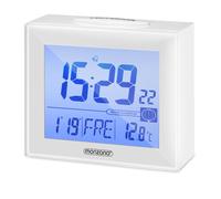 Reloj despertador digital con calendario y termómetro