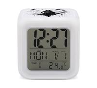 Reloj despertador digital con diseño de pájaros samuráis japoneses, con 7 colores cambiantes, con luz nocturna, para dormir y practicar deporte