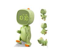 Reloj despertador digital con luz nocturna, 3 alarmas, función de repetición, color verde, ideal para la habitación de los niños.