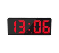 Reloj despertador digital con pantalla de espejo, alarma activada por voz, lectura de temperatura, función de repetición, visualización de fecha, diseño moderno para dormitorio, oficina, escritorio