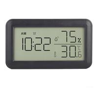 Reloj despertador digital con termómetro LCD e higrómetro, monitor de temperatura y humedad que funciona con pilas para el hogar, oficina, dormitorio, colgar en la pared o soporte de escritorio, fácil