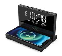 Reloj despertador digital DCU Advance Tecnologic 37300830 carga inalámbrica 15W luz 8 colores Negro